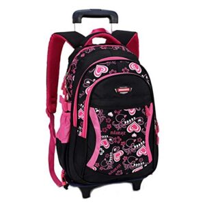 Trolley Zaino Joseko Bambino Ragazzo Zaino Trolley Rimovibile Con Ruote Bagaglio A Mano Della Scuola Cartella Nero 0