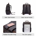 Vaschy Zaino Vintage Zainetto Uomo Zaino Tela In Pelle Universit Borsa Del Libro Ricreative Allaperto Si Adatta Portatile 15 Pollici Grigio Scuro 0 2