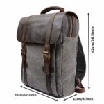 Y Double Vintage Tela Zaino Esterni Viaggi Zaino Scuola Borsa A Tracolla Zaino In Pelle Tela Vera Pelle Fit Ipad E 15 Laptop Backpack Per Uomo E Donna 0 0