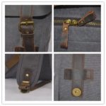 Y Double Vintage Tela Zaino Esterni Viaggi Zaino Scuola Borsa A Tracolla Zaino In Pelle Tela Vera Pelle Fit Ipad E 15 Laptop Backpack Per Uomo E Donna 0 4