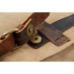 Y Double Vintage Tela Zaino Esterni Viaggi Zaino Scuola Borsa A Tracolla Zaino In Pelle Tela Vera Pelle Fit Ipad E 15 Laptop Backpack Per Uomo E Donna Cachi 0 3