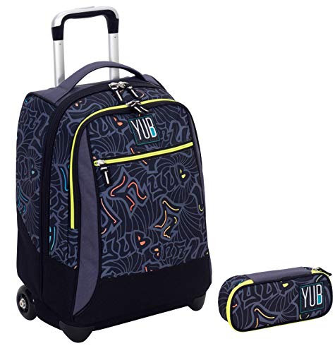 Yub Trolley Portapenne Round Murales Nero Scuola Elementari E Medie Viaggio 34 Lt 0