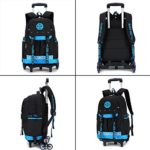 Zevonda Impermeabile Zaino Trolley Scuola Borsa Tre Ruote Leva Borsa Zaino Estraibile Per I Bambini E Scolari Blu 0 0