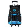 Zevonda Impermeabile Zaino Trolley Scuola Borsa Tre Ruote Leva Borsa Zaino Estraibile Per I Bambini E Scolari Blu 0