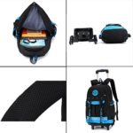 Zevonda Impermeabile Zaino Trolley Scuola Borsa Tre Ruote Leva Borsa Zaino Estraibile Per I Bambini E Scolari Blu 0 3