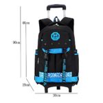 Zevonda Impermeabile Zaino Trolley Scuola Borsa Tre Ruote Leva Borsa Zaino Estraibile Per I Bambini E Scolari Blu 0 4
