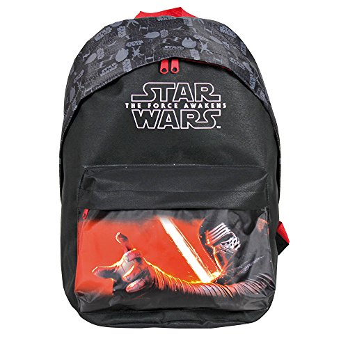 Zainetto Bambino Star Wars Zaino Bimbo Con Tasca Frontale Stampa Kylo Ren Cartella Scolastica Per Lasilo E La Scuola 40x30x18 Cm Nero Perletti 0