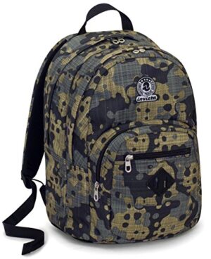 Zaino Format Invicta Camou Verde Mimetico 31 Lt Doppio Scomparto Scuola E Tempo Libero 0