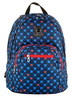 Zaino Format Invicta Check Blu Rosso 31 Lt Doppio Scomparto Scuola E Tempo Libero 0 0