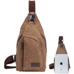 Zaino Monospalla Borsa A Tracolla Tela Borsello Petto Uomo Donna Sling Bag Chest Bag Per Gli Sport Esterni Di Viaggio Marrone 0 0