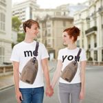 Zaino Monospalla Borsa A Tracolla Tela Borsello Petto Uomo Donna Sling Bag Chest Bag Per Gli Sport Esterni Di Viaggio Marrone 0 1