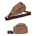 Zaino Monospalla Borsa A Tracolla Tela Borsello Petto Uomo Donna Sling Bag Chest Bag Per Gli Sport Esterni Di Viaggio Marrone 0 2