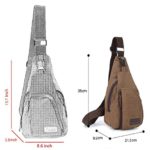 Zaino Monospalla Borsa A Tracolla Tela Borsello Petto Uomo Donna Sling Bag Chest Bag Per Gli Sport Esterni Di Viaggio Marrone 0 3