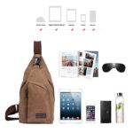 Zaino Monospalla Borsa A Tracolla Tela Borsello Petto Uomo Donna Sling Bag Chest Bag Per Gli Sport Esterni Di Viaggio Marrone 0 4