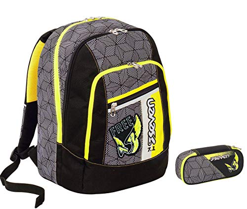 Zaino Scuola Advanced Seven Rebel Boy Nero 30 Lt Inserti Rifrangenti Portapenne 0 Zaino Scuola Advanced Seven Rebel Boy Nero 30 Lt Inserti Rifrangenti Portapenne 0