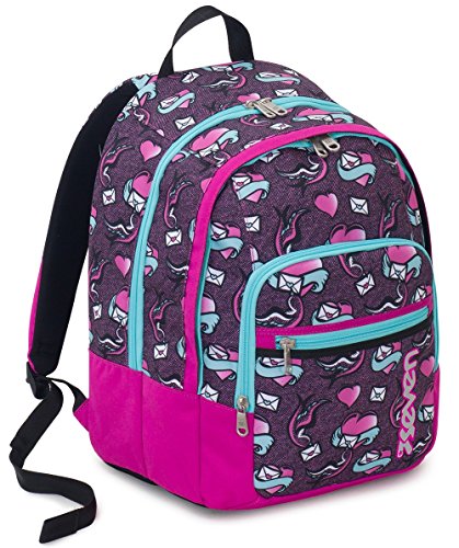Zaino Scuola Fit Seven Love Letter Blu 28 Lt Doppio Scomparto Elementari E Medie 0