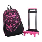 Zaino Trolley Scuola Per Ragazzo Ragazza Con Manico Telescopico Poliestere Rosa 0 1