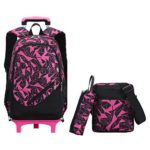 Zaino Trolley Scuola Per Ragazzo Ragazza Con Manico Telescopico Poliestere Rosa 0
