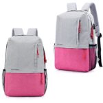 Zaino Da Scuola Super Moderno Unisex In Nylon E Astuccio Per Penne Con Porta Caricatore Usb Adatto Per Laptop Da 14 Pollici Per Ragazzi E Ragazze Donna Rosa L 0 0