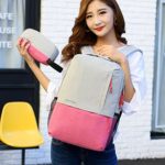 Zaino Da Scuola Super Moderno Unisex In Nylon E Astuccio Per Penne Con Porta Caricatore Usb Adatto Per Laptop Da 14 Pollici Per Ragazzi E Ragazze Donna Rosa L 0 5