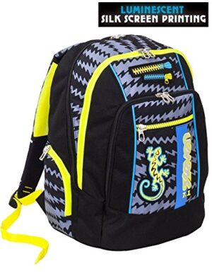 Zaino Scuola Advanced Seven Gecko Boy Nero Patch Fosforescenti 30 Lt Inserti Rifrangenti 0