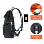 Zeewoo Zaino Porta Pc 14 Pollici Antifurto Scuola Superiore Impermeabile Vintage Con Porta Di Ricarica Usb Per Donna Uomo Nero 0 3