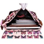 Borsa A Tracolla Cartella Miss Lulu Cerata Con Fantasia Floreale Pois Gufi Teschi Farfalle E Altri Ancora Ideale Per La Scuola Sintetico Media Rosa Con Farfalle 0 4