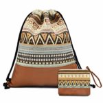 Leapop Sacca Hipster Vela Panno Sport Tasche Geometrie Muster Sacco Gym Sportivo Sacchetto Sacchetto Zaino Con Tasca Interna E Portachiavi Monete Boersen 0