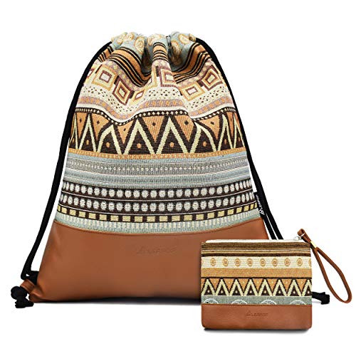 Leapop Sacca Hipster Vela Panno Sport Tasche Geometrie Muster Sacco Gym Sportivo Sacchetto Sacchetto Zaino Con Tasca Interna E Portachiavi Monete Boersen 0