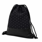 Leapop Sacca Hipster Vela Panno Sport Tasche Sacchetto Sacco Pois Stampa Gym Sportivo Sacchetto Zaino Con Tasca Interna E Portachiavi Monete Boersen 0 0