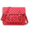 Miss Lulu Cartella Vintage Con Design A Pois In Ecopelle Per Lavoro O Per La Scuola Borsa Satchel Rosso 0