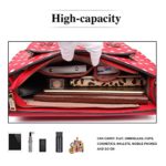 Miss Lulu Cartella Vintage Con Design A Pois In Ecopelle Per Lavoro O Per La Scuola Borsa Satchel Rosso 0 3