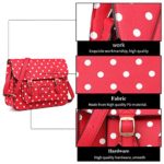 Miss Lulu Cartella Vintage Con Design A Pois In Ecopelle Per Lavoro O Per La Scuola Borsa Satchel Rosso 0 4