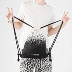 Yfbear Sacca Sportiva Moda In Bianco E Nero A Strisce Coulisse Zaino 0 2