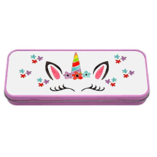 Tigerlilyprints Astuccio In Latta Con Testa Di Unicorno Scatola Di Latta Per Bambini Personalizzabile Regalo Di Compleanno Per Bambini 0