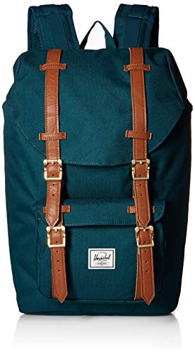 Herschel Zaino Little America Mid Volume Deep Teal Tan Synthetic Leather 0