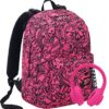 Seven Spa Zaino Seven The Double Digital Rosa Nero Cuffie Stereo Wireless Con Microfono Incluse 2 Zaini In 1 Reversibile 0