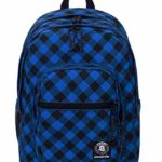 Zaino Invicta Jelek Blu E Nero Tasca Porta Pc Padded 38 Lt Check Scacchi 0