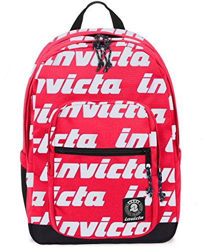 Zaino Invicta Jelek Lettering Rosso Tasca Porta Pc Padded 38 Lt 0