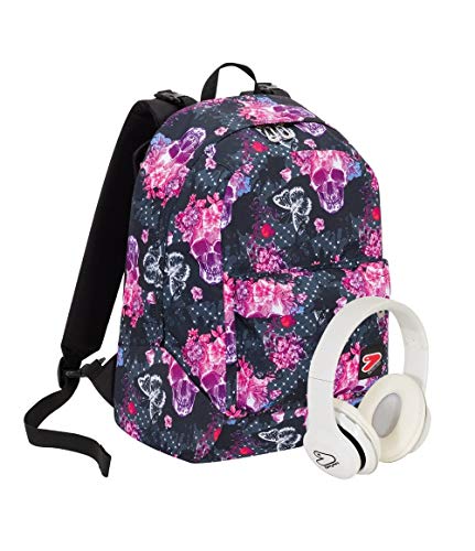 Zaino Seven The Double Queen Crown Rosa Cuffie Wireless 2 Zaini In 1 Reversibile 0
