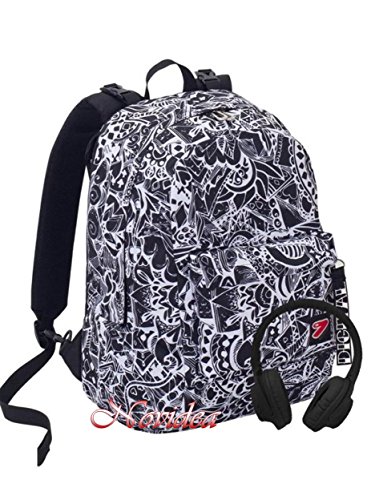 Zaino Scuola Seven Double Digital Reversibile Bianco Cuffie Wireless Omaggio 0