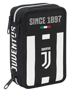 Astuccio 3 Zip Juventus Coaches Bianco Nero Con Materiale Scolastico 18 Pennarelli E 18 Pastelli Giotto Penna Tratto Cancellik 0
