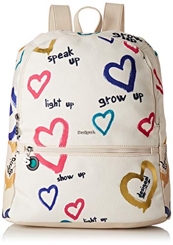 Desigual Bag Natural Message Novara Women Borse A Zainetto Donna Bianco Crudo 12x353x287 Cm B X H T 0
