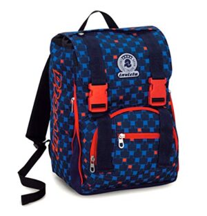 Zaino Scuola Estensibile Invicta Check Blu Rosso 28 Lt Elementari E Medie 0