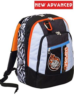 Zaino Scuola Advanced Seven Tribal Boy Moschettone Amovibile Nero 30 Lt Inserti Rifrangenti 0