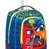 Big Trolley Facce Da Sj 33 Lt Blu Sistema 2in1 Zaino Con Sollevamento Spallacci Per Uso Trolley Scuola Viaggio 0