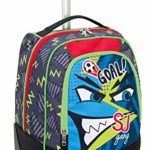 Big Trolley Facce Da Sj 33 Lt Nero Sistema 2in1 Zaino Con Sollevamento Spallacci Per Uso Trolley Scuola Viaggio 0