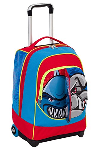Trolley Big Sj Animals Blu Rosso 33 Lt Uso Zaino Spallacci A Scomparsa Totale Scuola E Viaggio 0