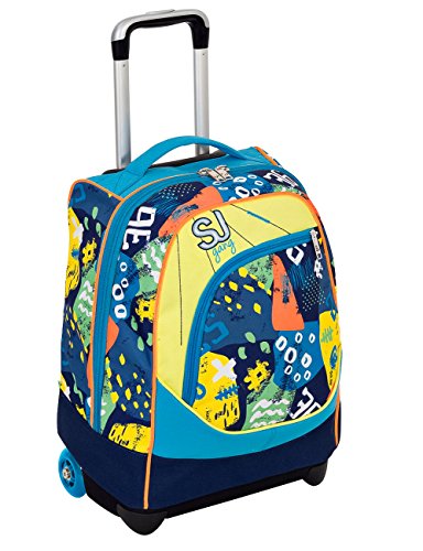 Trolley Big Sj Gang Boy New Azzurro Giallo 33 Lt Uso Zaino Spallacci A Scomparsa Totale Scuola E Viaggio 0