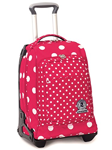 Trolley Tech Invicta Micro Macro Dots Rosa Pois 34 Lt 2in1 Zaino Sganciabile Scuola Viaggio 0